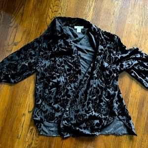 Velvet burnout long sleeved button down